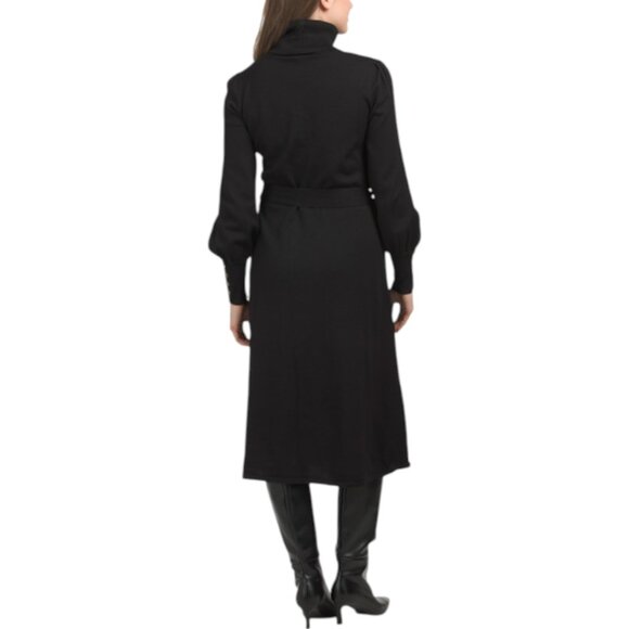 JULIA JORDAN A-line Knit Sweater Dress With Sash Belt - Picture 2 of 3